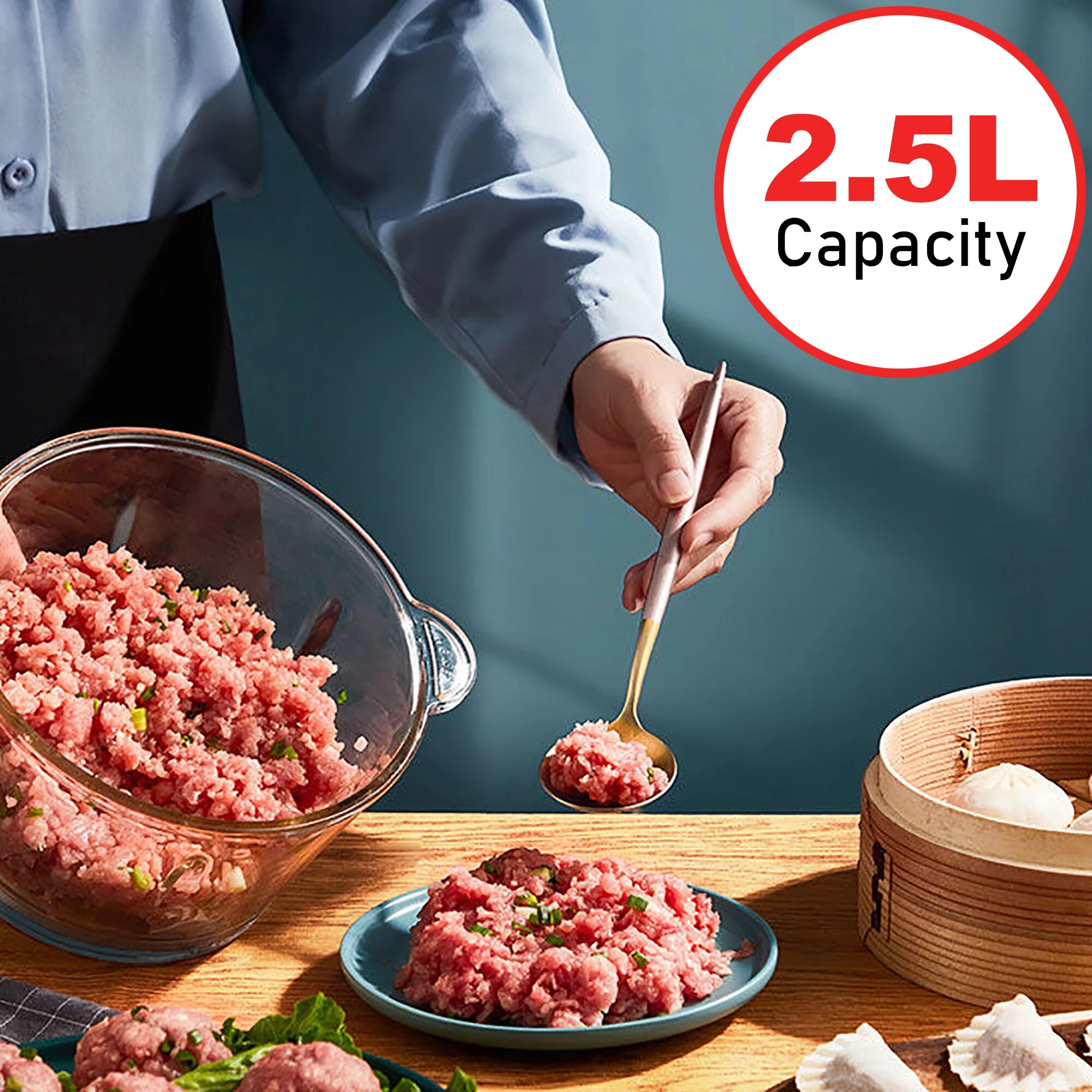 Измельчитель Sonifer SF-8118, 2,5 л, электрический, 500Вт, с венчиком для взбивания — фото 1