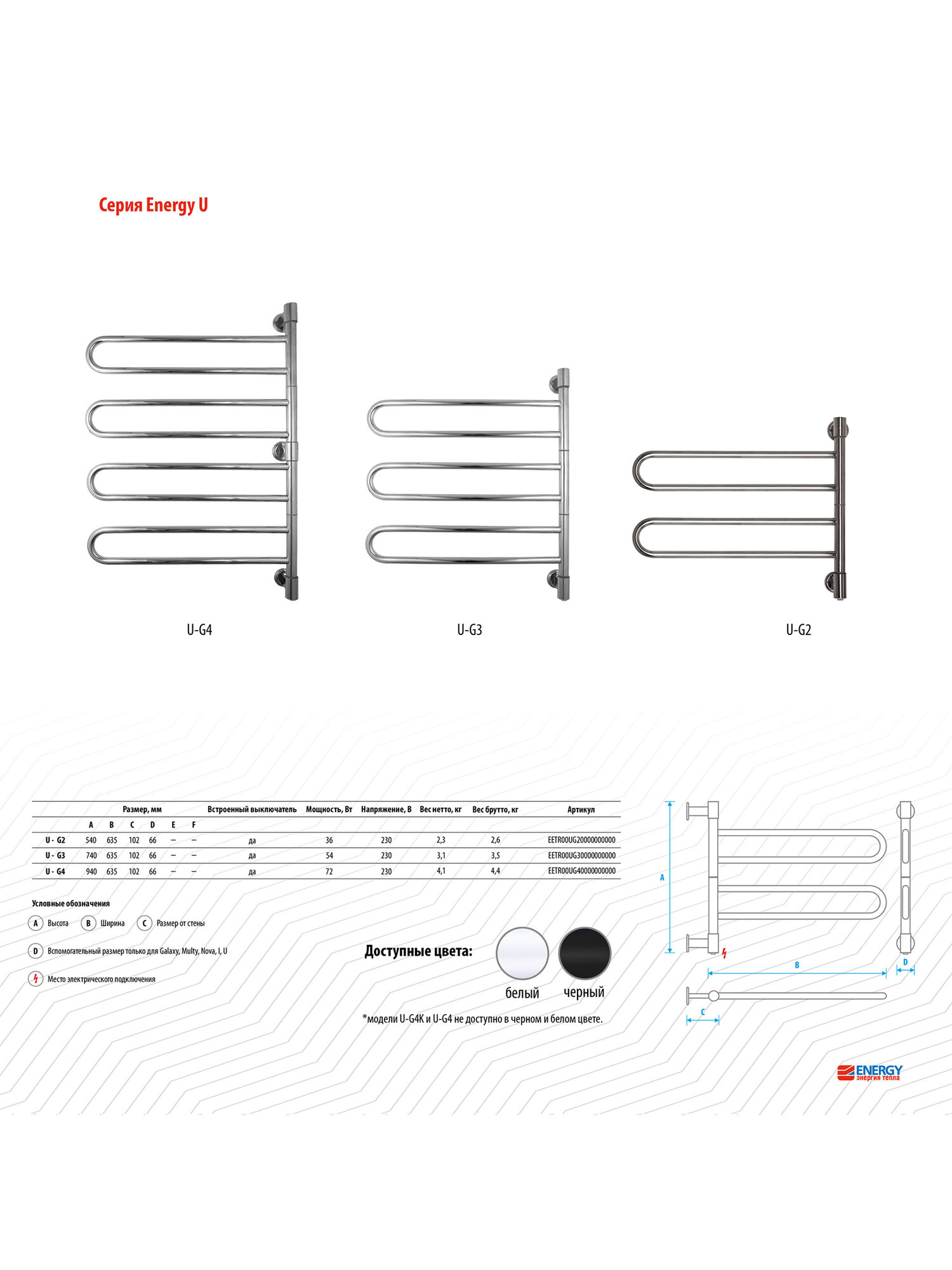Электрический полотенцесушитель с терморегулятором Energy - фото №12