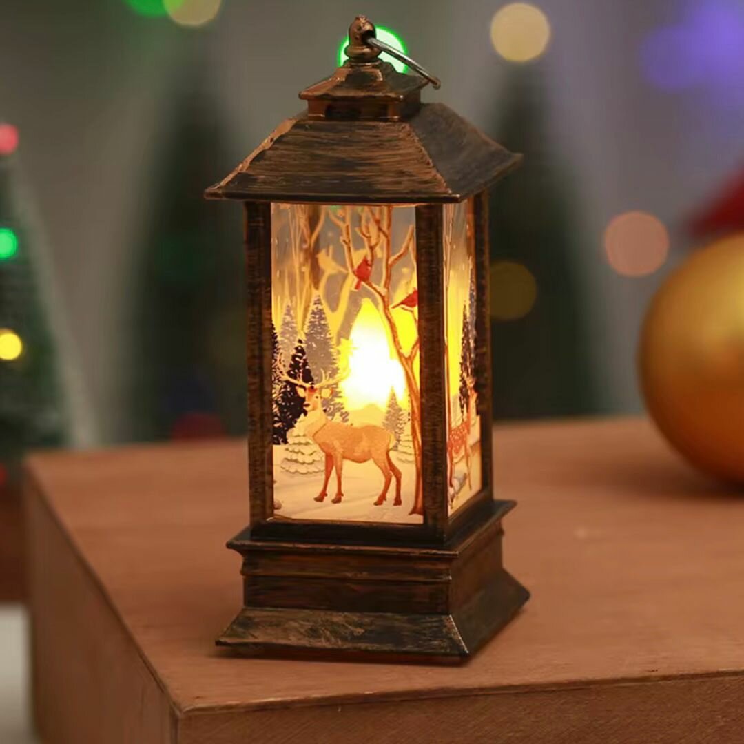 Новогодний/рождественский светильник 13*6*6 см квадратный бронзовый