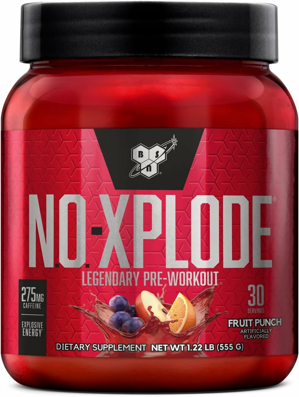 Предтренировочный комплекс BSN N. O.-XPLODE Pre Workout Fruit Punch, 30 порций, 555 г