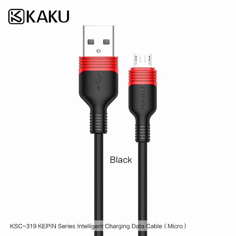 Кабель KAKUSIGA KSC-319, USB-Micro USB, тканевая оплётка, чёрный