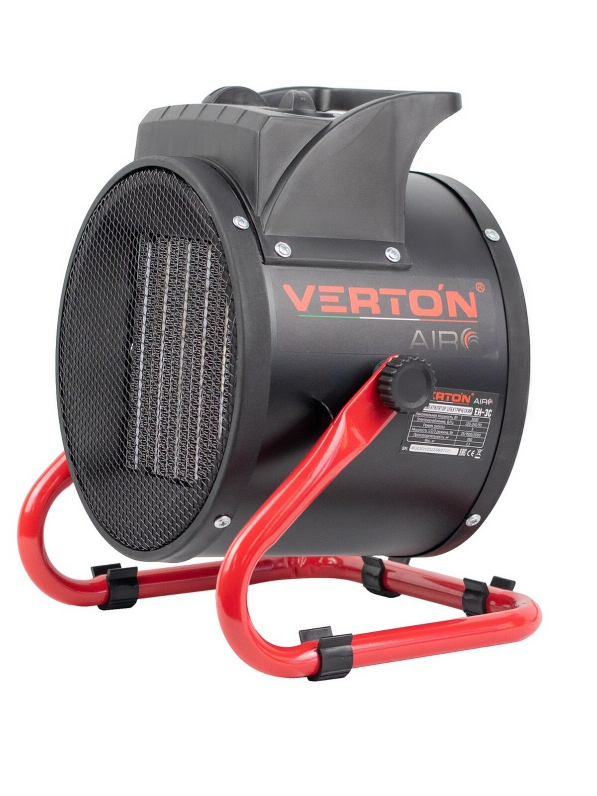 Электрический тепловентилятор Verton Air EH-3C (220В,25/1500/3000Вт, 330 куб. м.) — фото 1