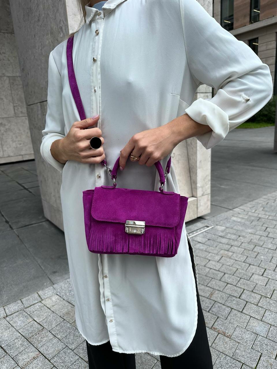 Сумка кросс-боди Shapely мини сумочка с бахромой 