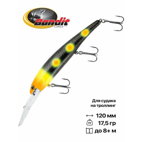 Воблер для троллинга Bandit Walleye Deep, плавающий, 120 мм, 17,5 гр, 5-8 м, #A49