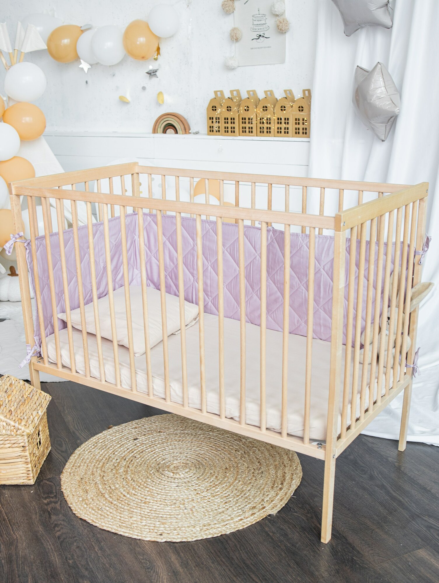 Бортик 180см*45см (розовый) 2 штуки — фото 1