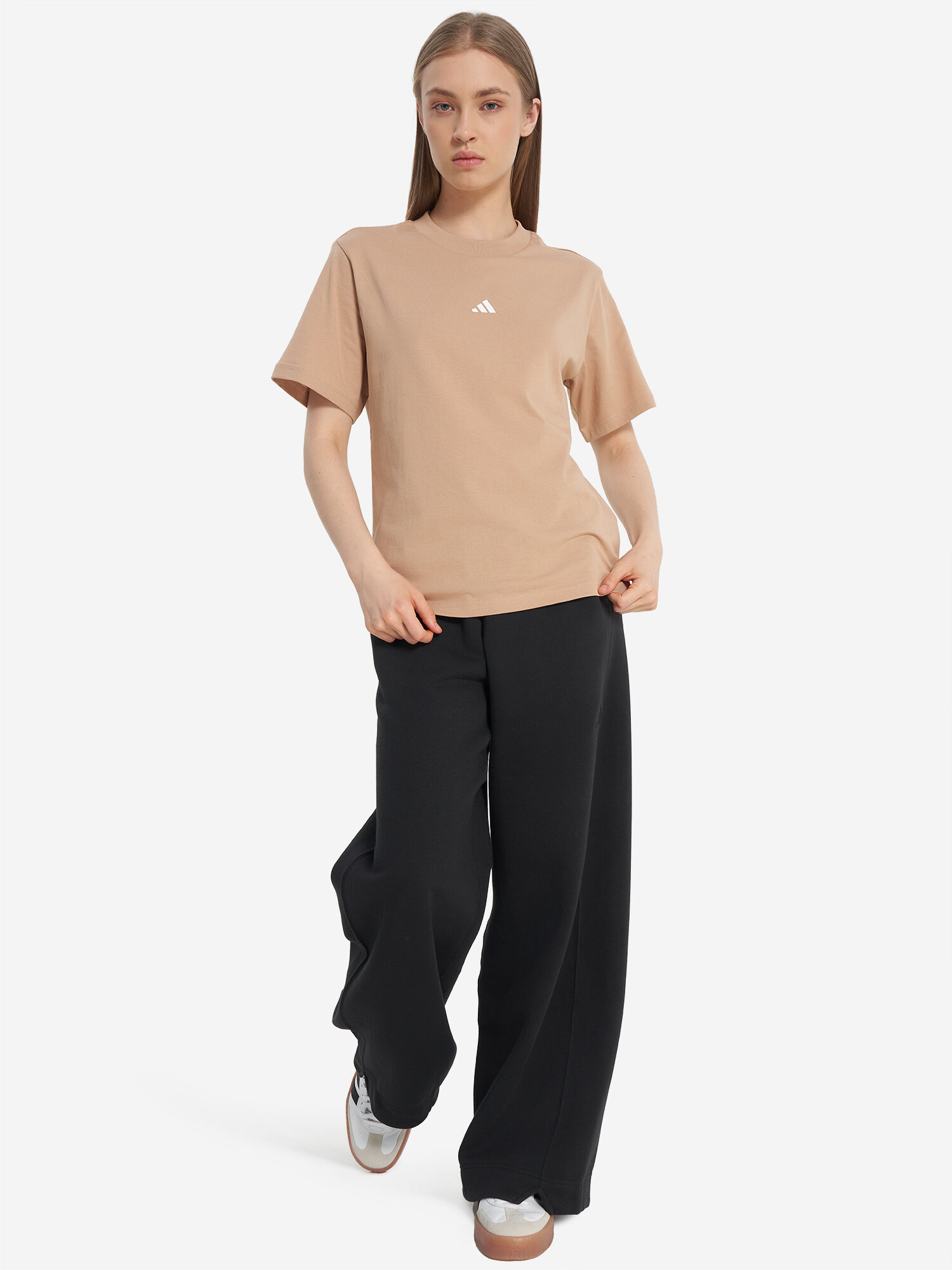 Футболка спортивная adidas, размер S, коричневый — фото 1