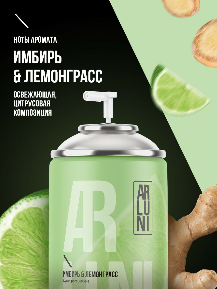 Картинки Arluni Освежитель воздуха имбирь, лемонграсс, сменный аэрозольный баллон, 250 мл