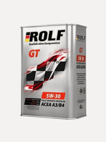 Изображение товара Моторное масло синтетическое ROLF GT 5W-30 ACEA A3/B4, 4 литра
