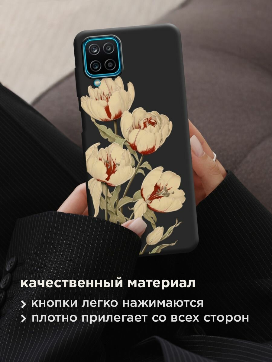 Чехол на Samsung Galaxy A12/M12 / Самсунг А12/М12 с принтом "Бежевые бутоны 2" — фото 1