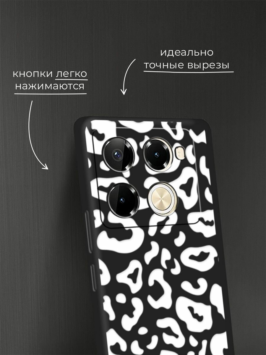 Чехол на Инфиникс Нот 40 Про 4G/Нот 40 Про Плюс с принтом "Белые леопардовые пятна 2" — фото 1