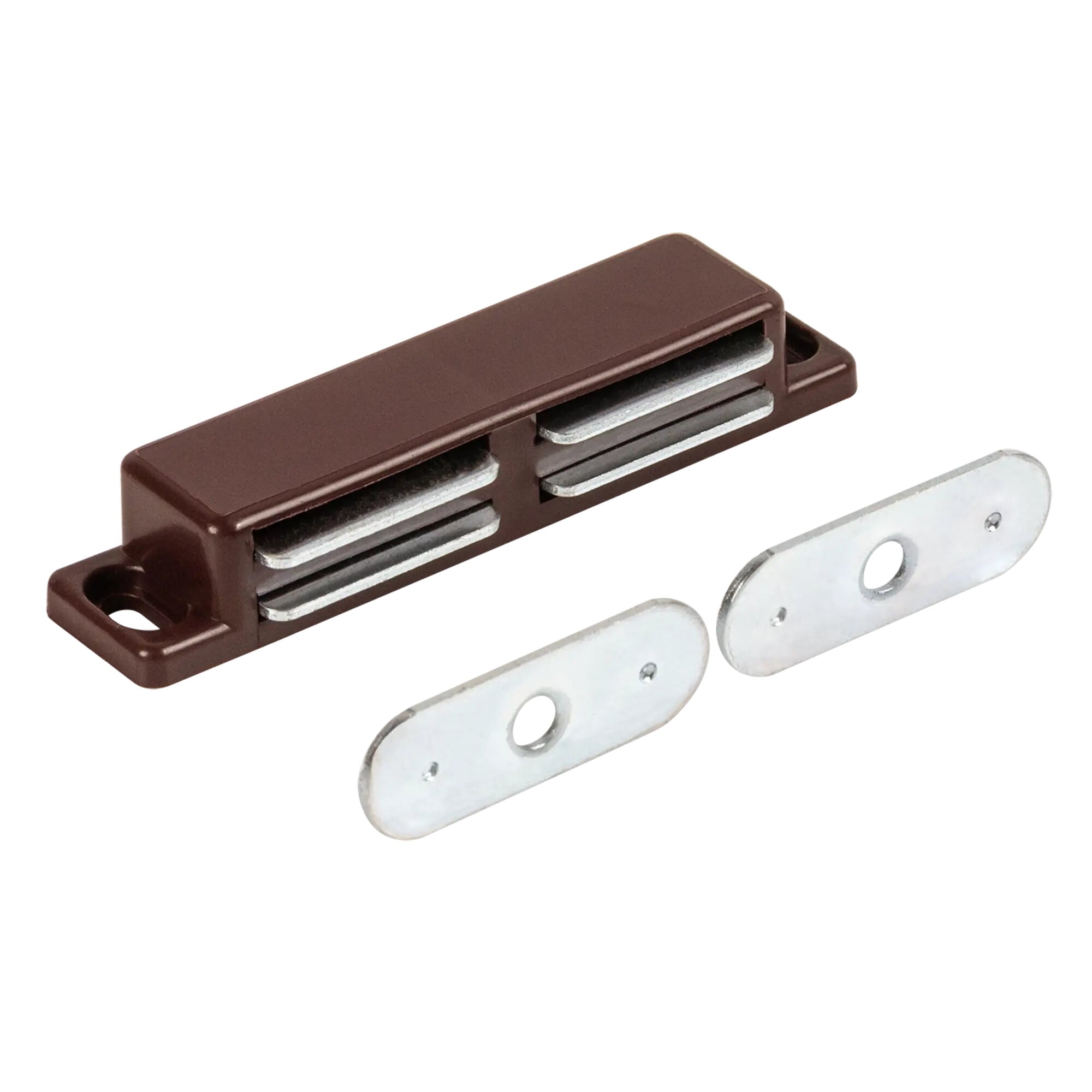 Защелка магнитная 18x75 мм пластик цвет коричневый