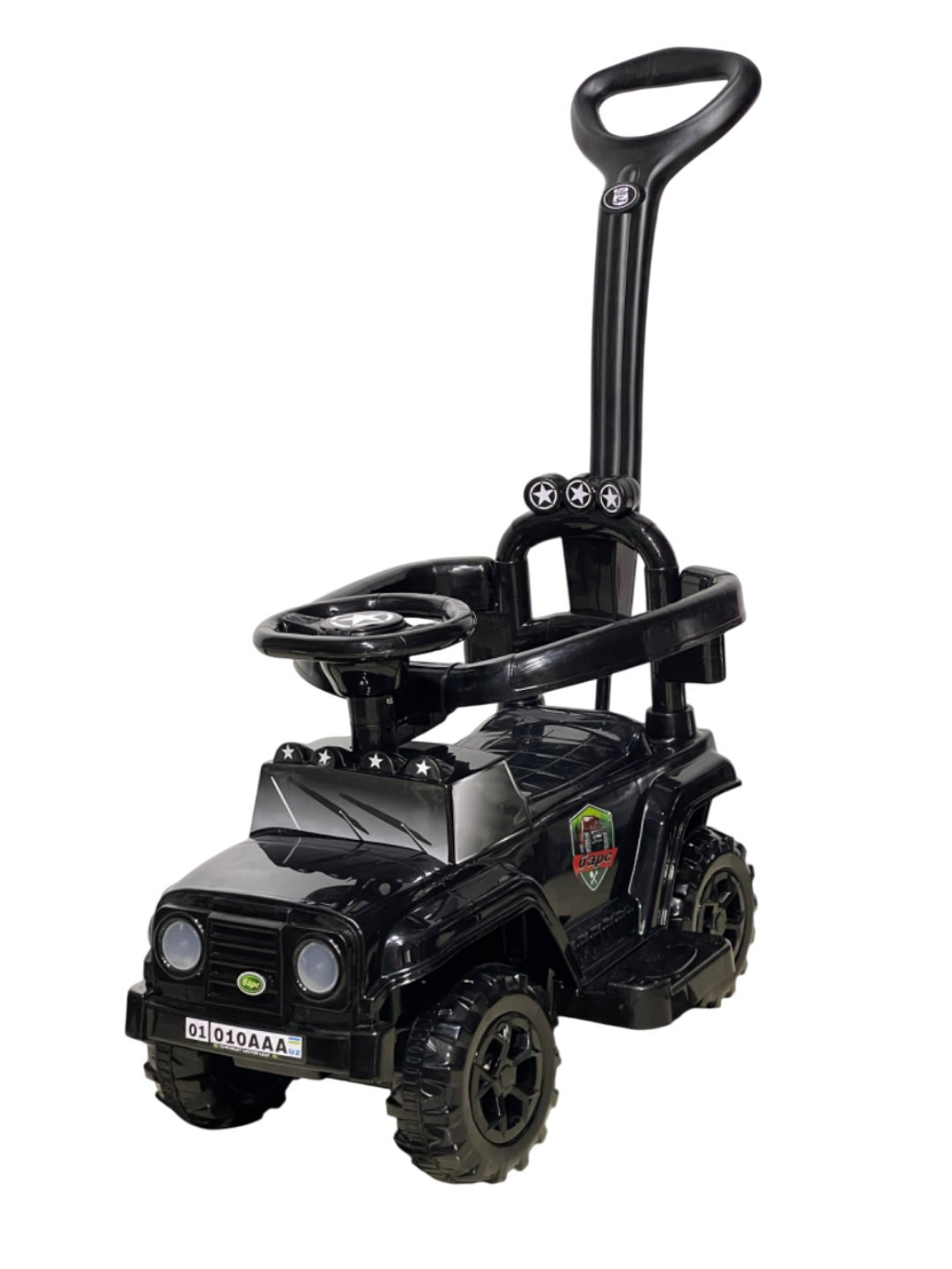 Детская машинка-толокар, с родительской ручкой, модель D 1 - Черный