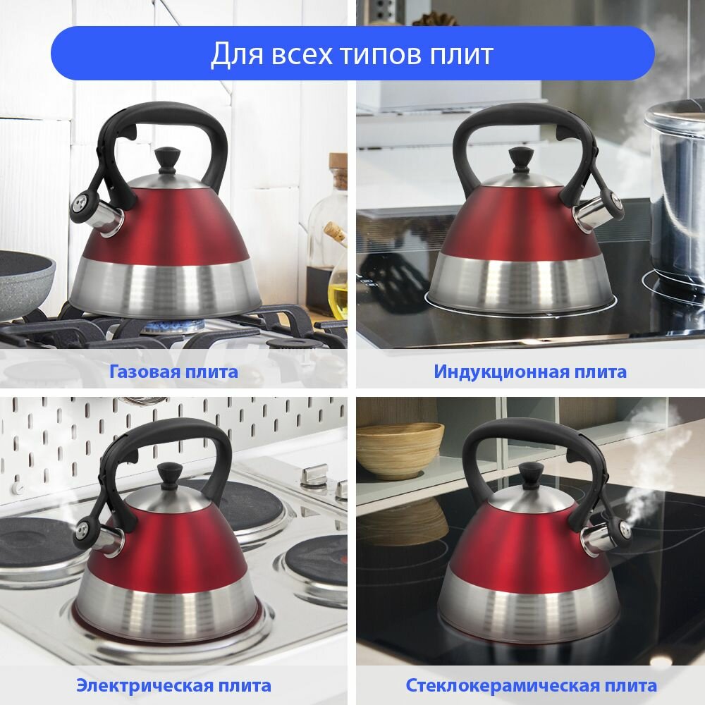 Чайник со свистком из нержавеющей стали 3,4л гранит "Original" — фото 1