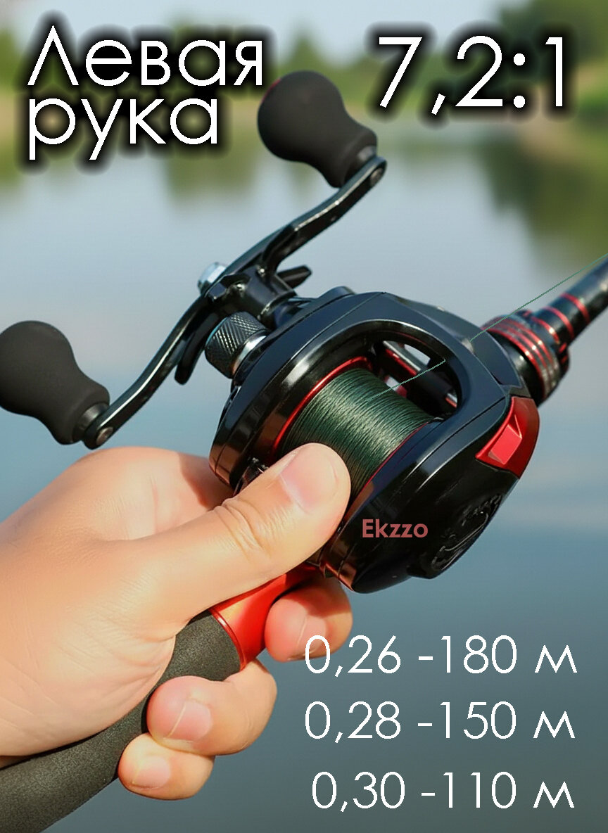 Катушка рыболовная для спиннинга и фидера мультипликаторная левая рука 2000