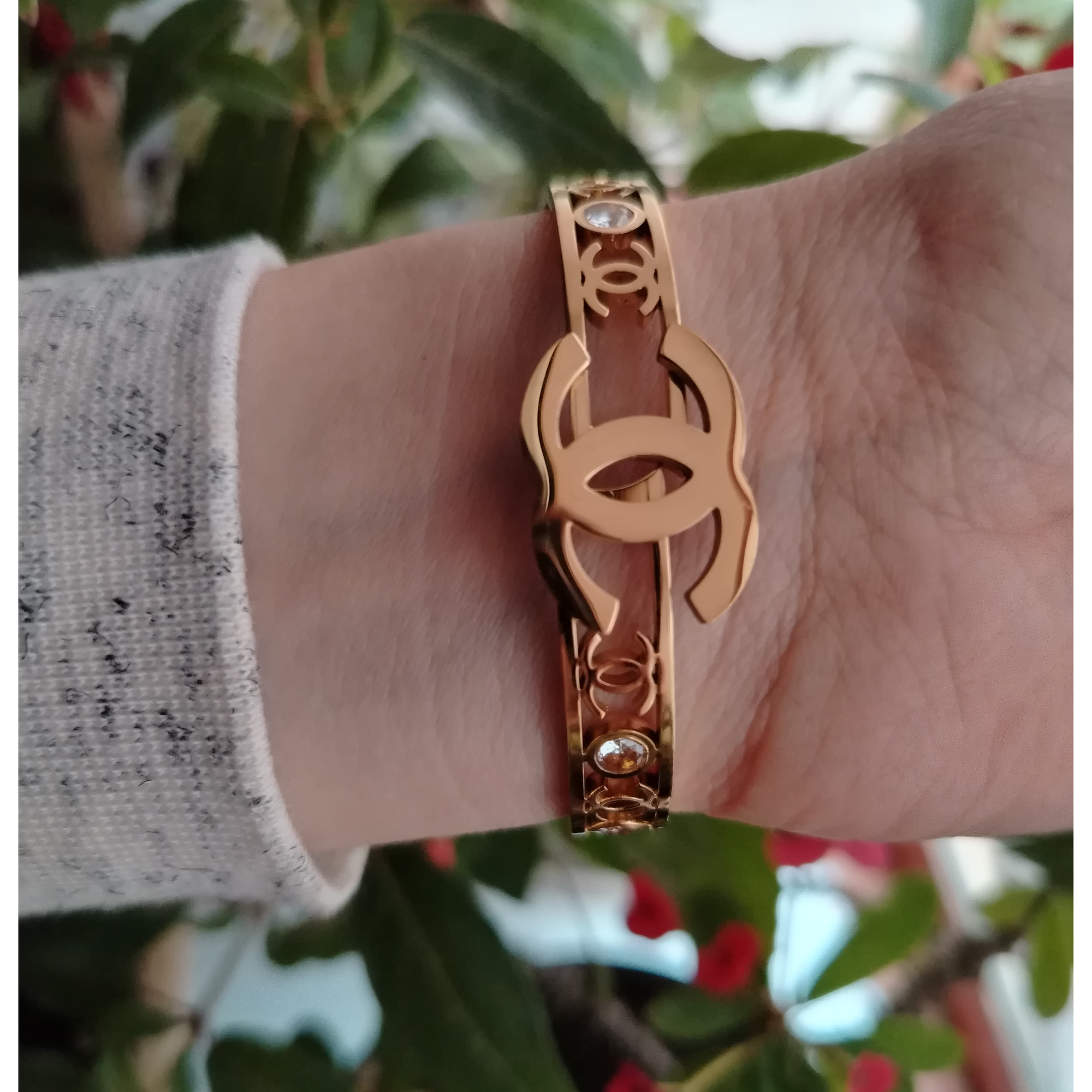 Моносерьга Chanel, аквамарин, golden — фото 1