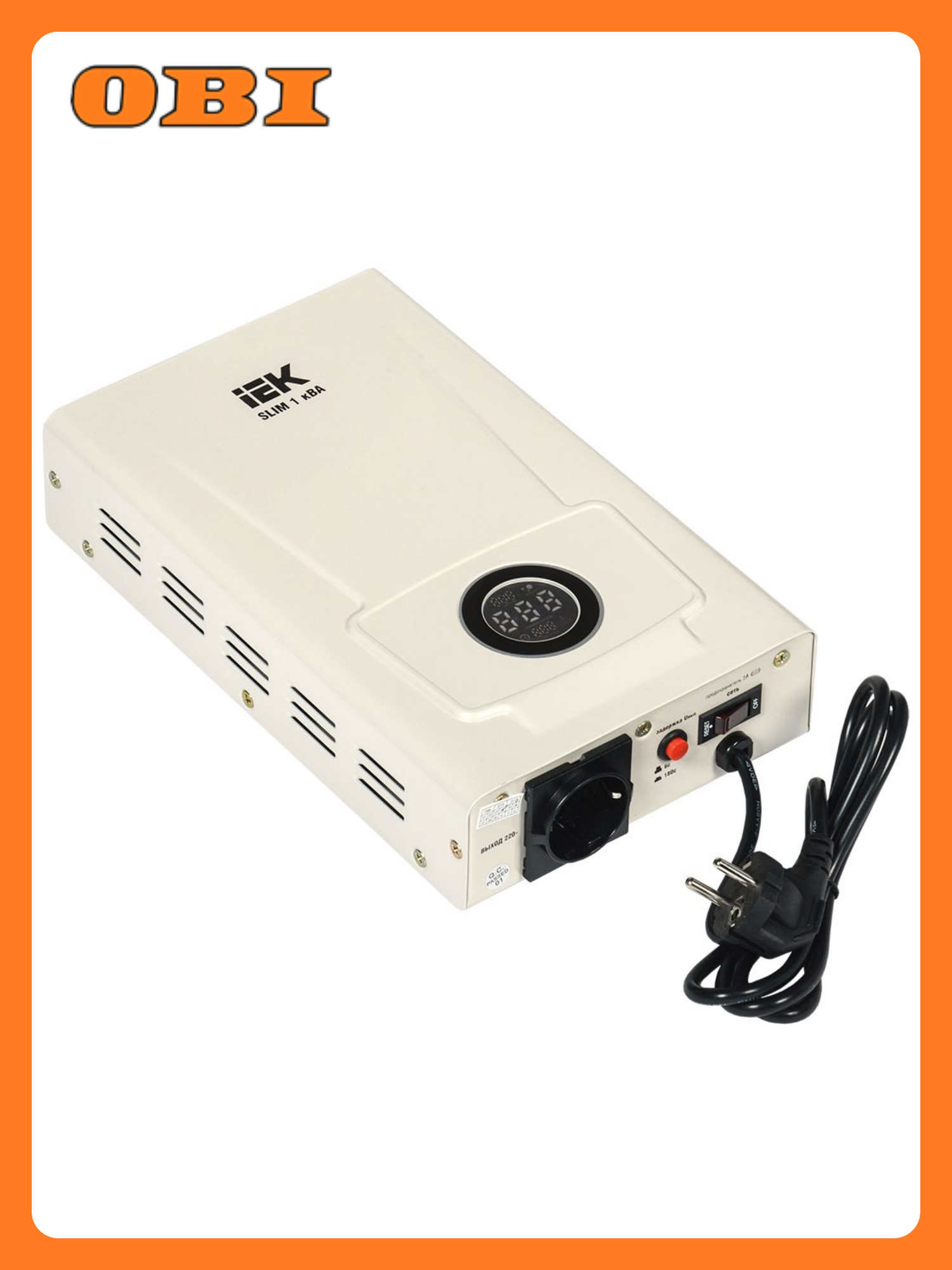 Стабилизатор напряжения IEK SLIM релейный настенный 1 кВА белый