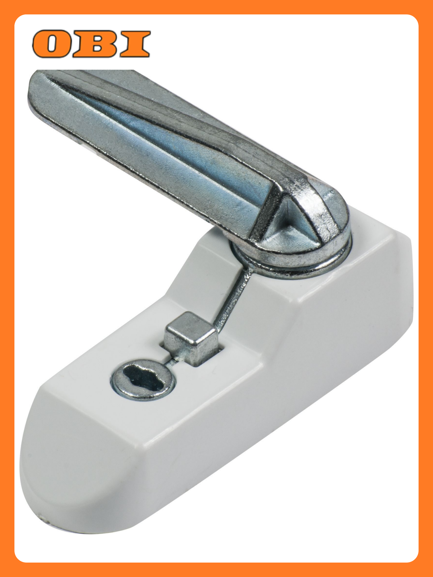 Металлический замок блокиратор с цилиндром и 2 ключами Левша белый У1-2459. Б