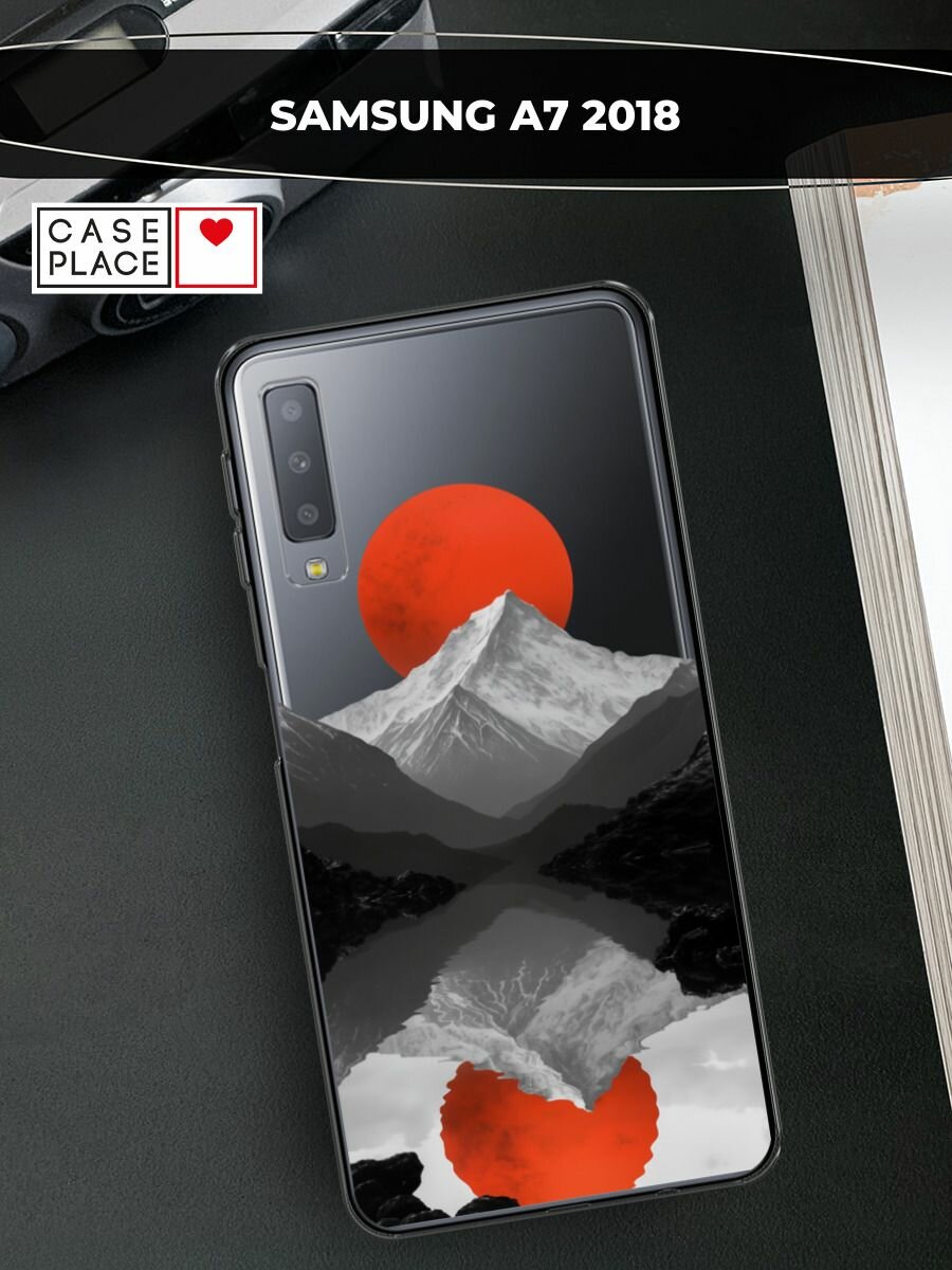 Чехол на Samsung Galaxy A7 2018 / Самсунг Галакси А7 2018 с принтом Белая гора 2, прозрачный
