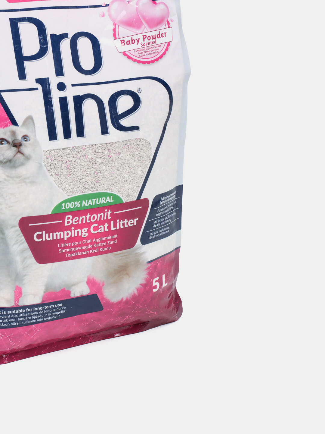 Наполнитель Proline, комкающийся, с ароматом присыпки для детей, 4,25 кг — фото 1