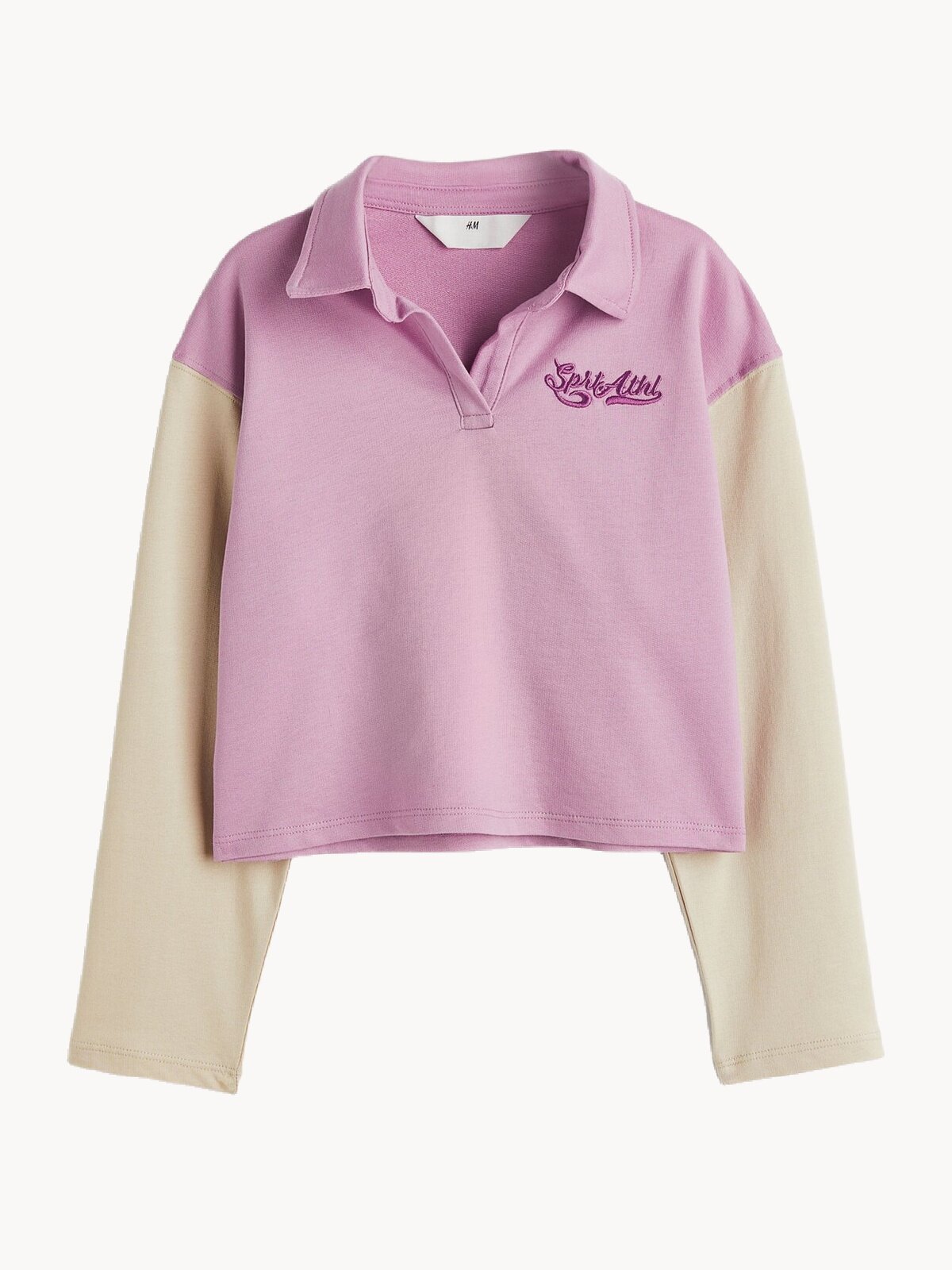 Свитшот H&M, размер 146/152, светло-фиолетовый/бежевый