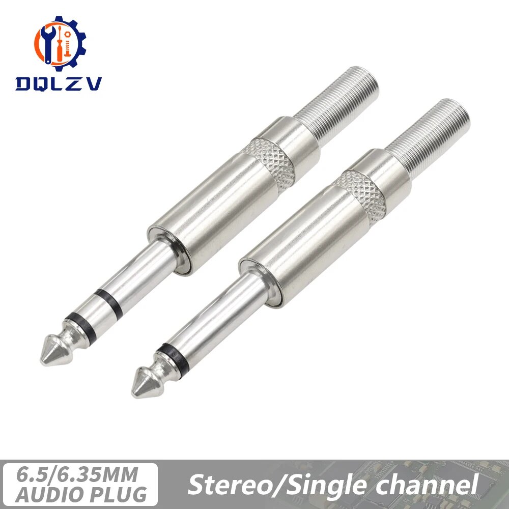 2шт. Аудиоразъем 6.35/6.5мм DQLZV Mono Stereo-1