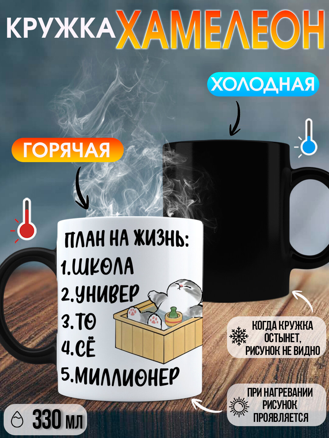 Кружка Хамелеон с приколом, Смешные кружки, подарок другу, коллеге, брату, керамика, 330мл, 1 шт