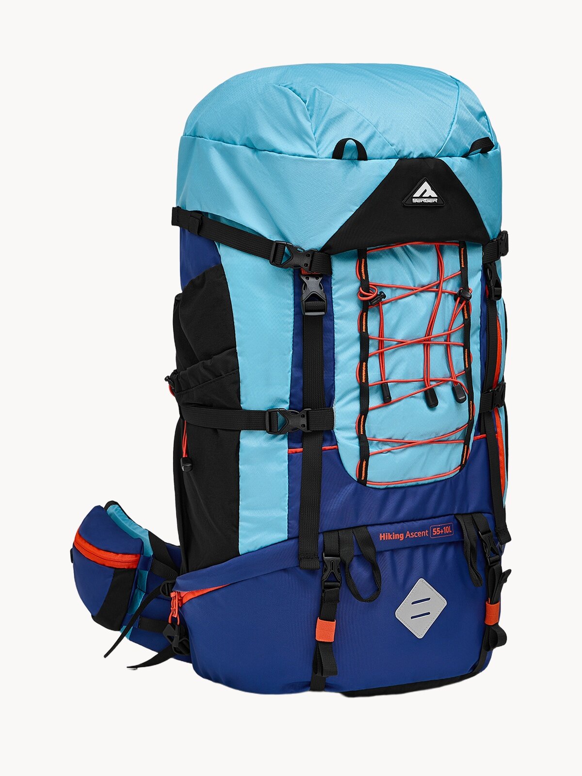 Рюкзак туристический Berger Hiking Ascent, цвет голубой/синий, 55+10 л