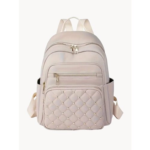 Рюкзак, женский, с вышивкой, 2024, 1154 бежевый