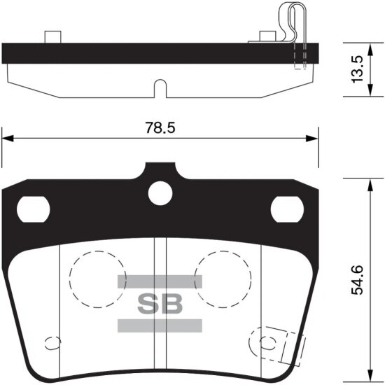 Колодки тормозные задние Sangsin Brake для Toyota RAV4 00- / Chery Tiggo, 4 шт