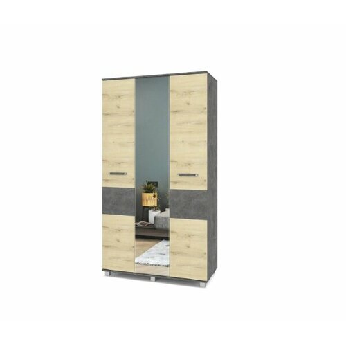 Модерн Шкаф 1200 зеркало Вира-31 Камень темный/Ирландский дуб