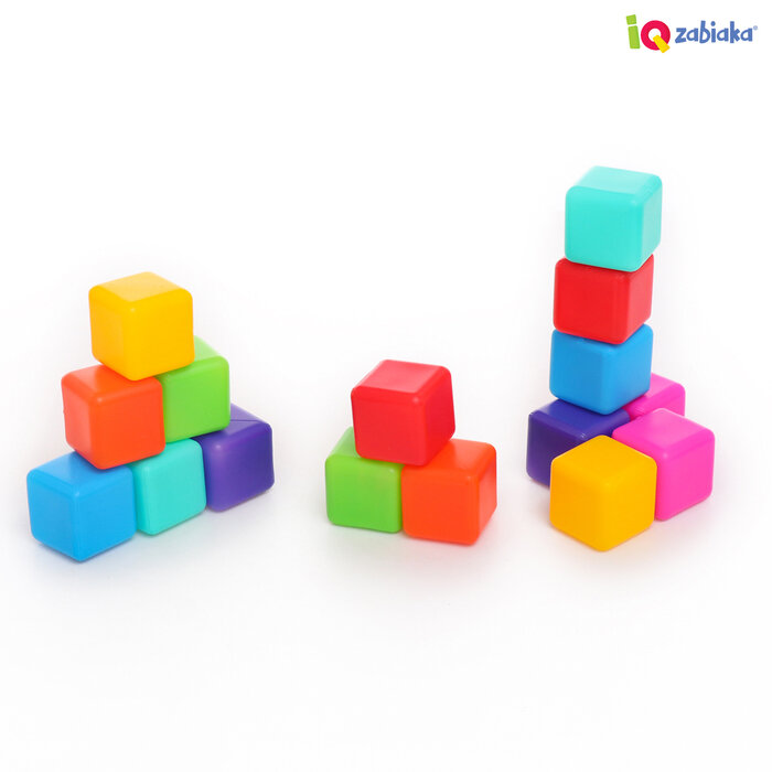 Кубики для малышей, пластиковые, цветные, 16 штук, 4 × 4 см
