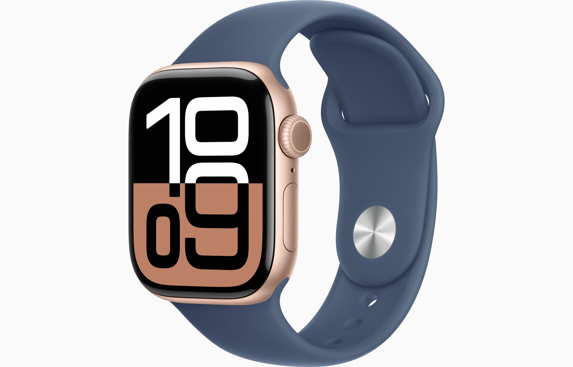 Умные часы Apple Watch Series 10 46 мм Aluminium Case, GPS, Rose Gold, Sport Band, Denim, S/M