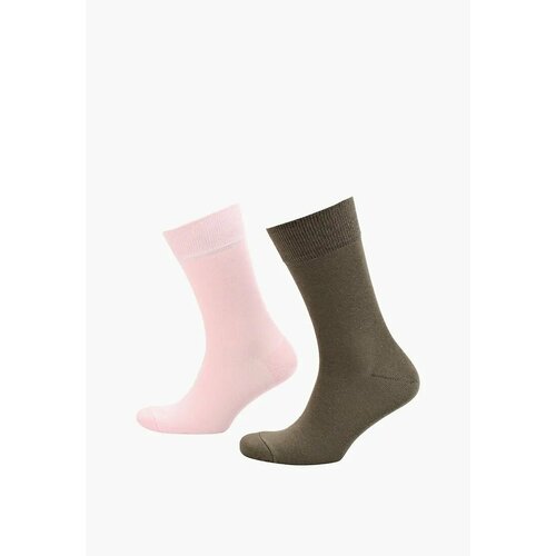 фото Носки big bang socks разнопарные, однотонные, размер 35-39, розовый, хаки