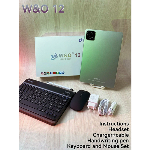 Планшет WO 12 с клавиатурой стилусом и мышкой 8512Гб Андроид 12 синий 8400₽