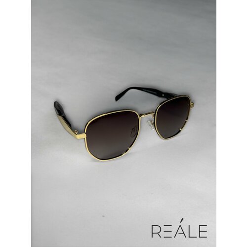 фото Солнцезащитные очки reale, коричневый, золотой, фиолетовый