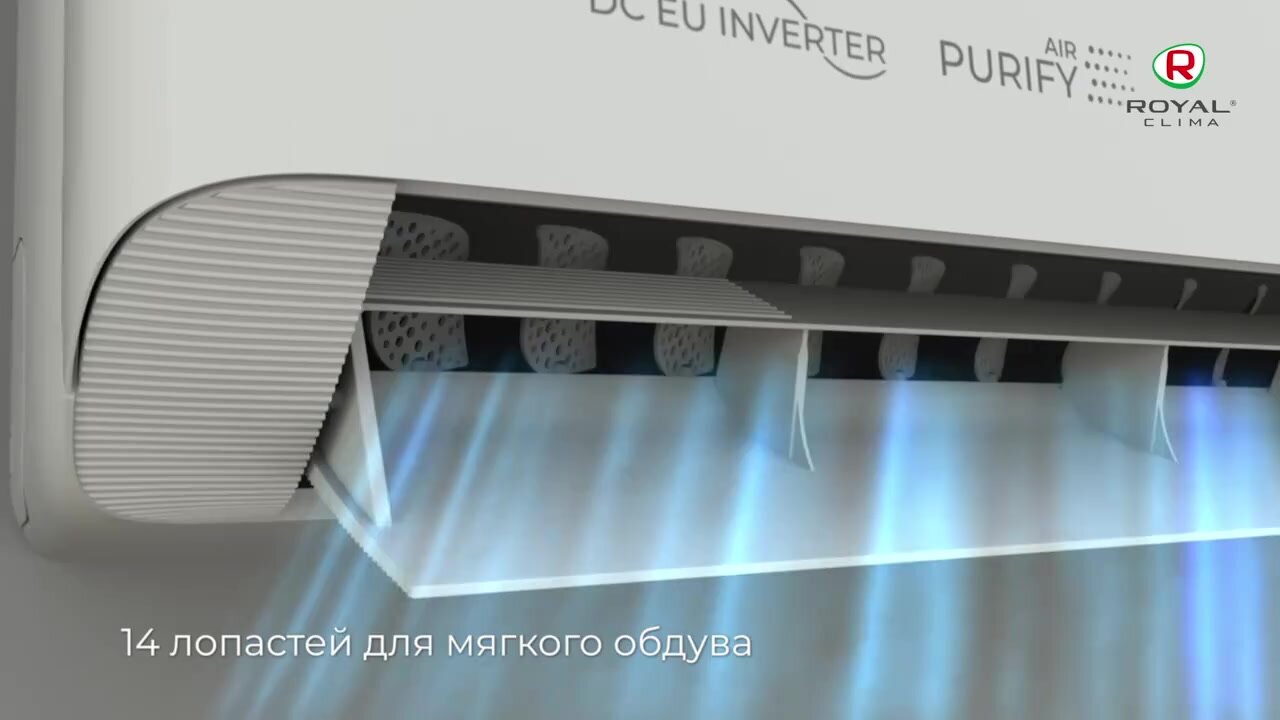 Cплит система инверторная (+бризер) на 36 м2 ROYAL FRESH STANDARD Full DC EU Inverter RCI-RFS35HN (Алиса, Wi-Fi опция) — фото 1