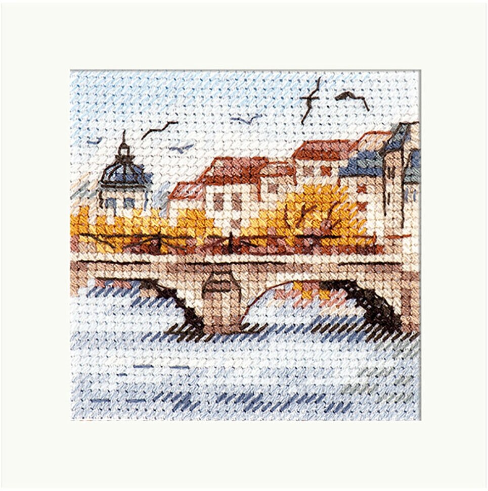 Набор для вышивания алиса 'Осень в городе. Чайки над мостом', 7x7см, 0-216