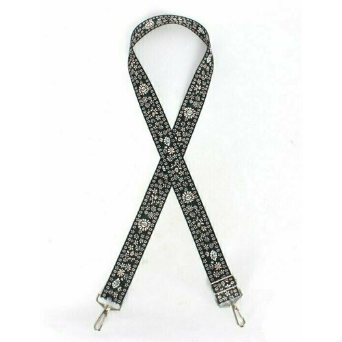 Ремень для сумки , текстиль, черный, розовый