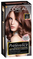 L'Oreal Paris Preference Стойкая краска для волос Feria, 5.23, Темное Розовое Золото