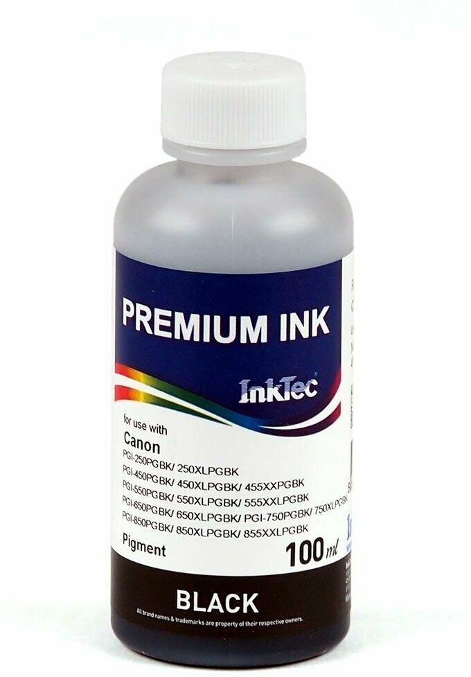 Чернила InkTec для струйного принтера Canon C5050-100MB(PGI250BK/450BK/455BK/550BK/555BK/650BK/750BK/ PGI-470PGBK, PGI-480PGBK ) 100 мл