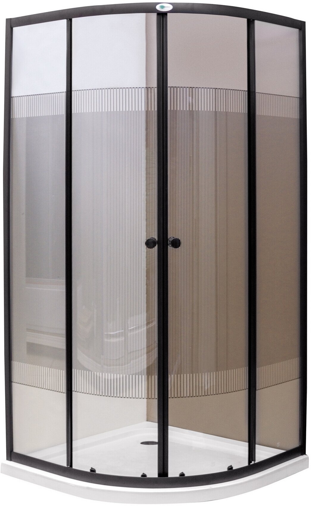 Душевой уголок SW-201В BLACK (900х900х1950) низкий поддон (без каркаса) стекло мозаика