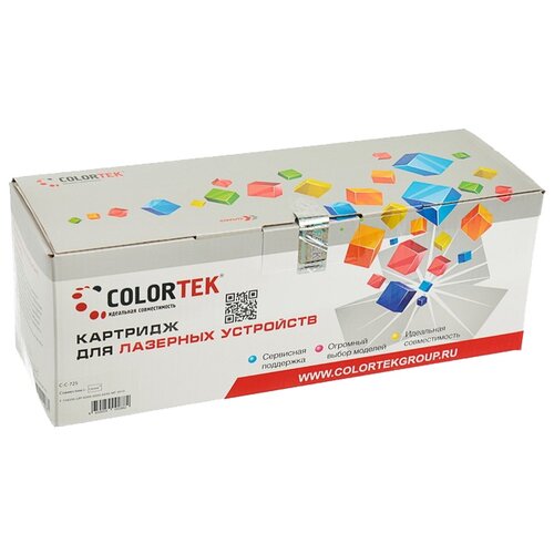 Комплект картриджей Colortek C-725, 1600 стр, черный картридж colortek c ce285a 1600 стр черный