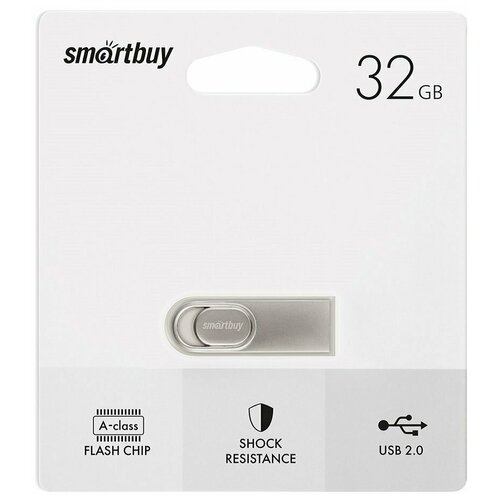 Флешка SmartBuy M3 Metal USB 3.0 32 ГБ, серебристый