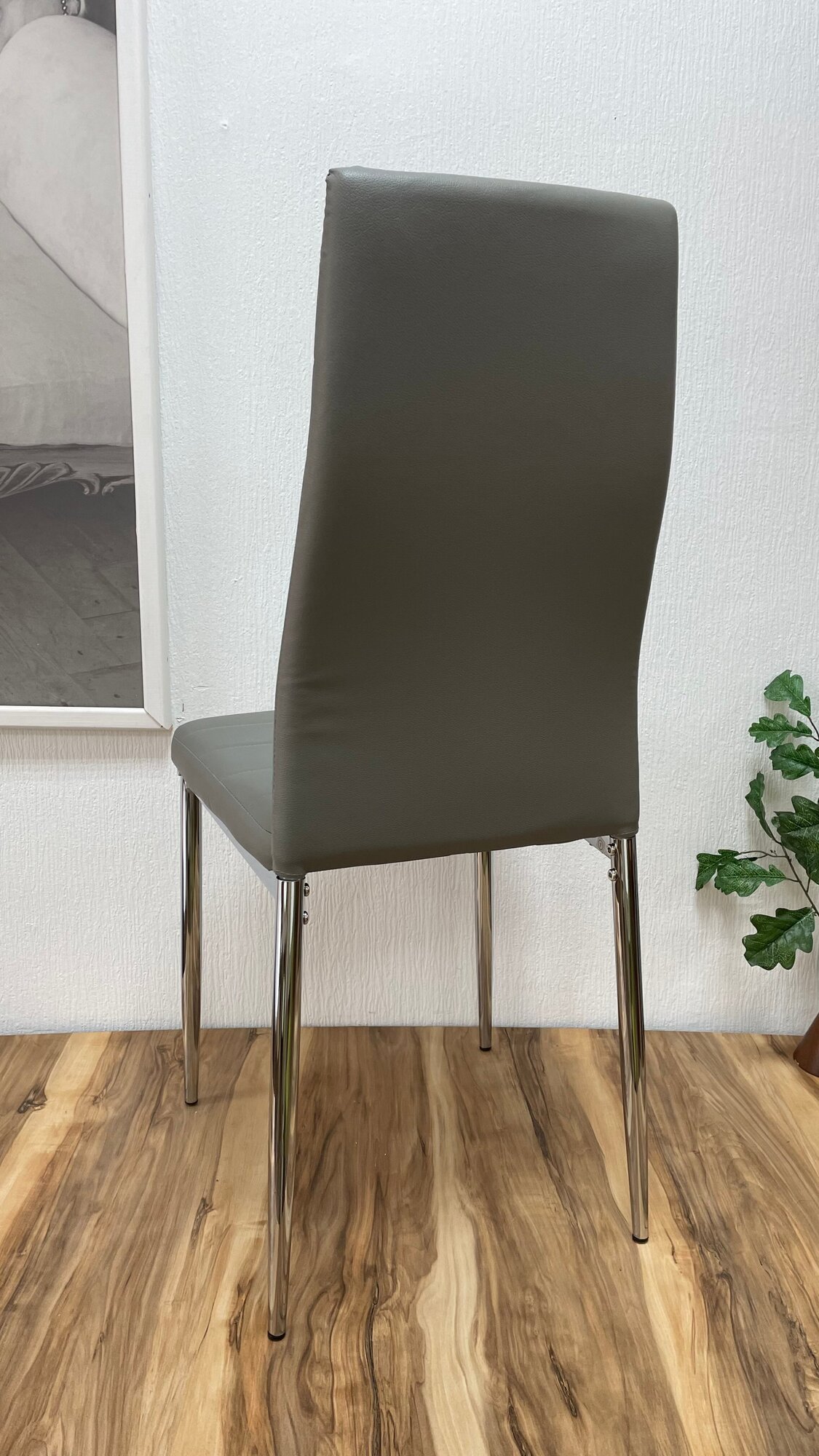 Комплект стульев на кухню (6 шт), искусственная кожа, серый - фотография № 5