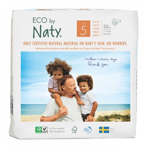 Naty подгузники Eco 5 (11-25 кг), 22 шт.