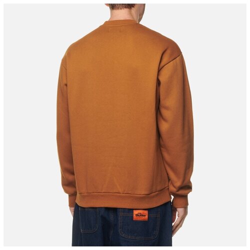 фото Мужская толстовка butter goods equipment embroidered crew neck коричневый, размер m