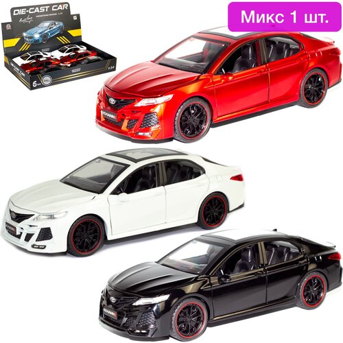 Машинка игрушка металлическая инерционная 1:24 Toyota Camry 3,5 Khann III 21 см / Микс