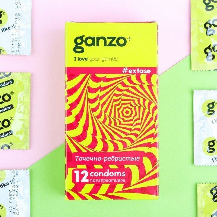 Ganzo Презервативы «Ganzo» Extase, ребристые, 12 шт.