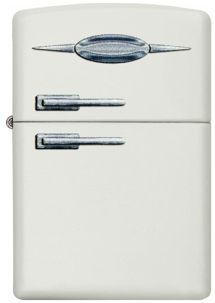 Оригинальная бензиновая зажигалка ZIPPO Classic 49636 Retro Fridge Design с покрытием White Matte - Ретро Холодильник