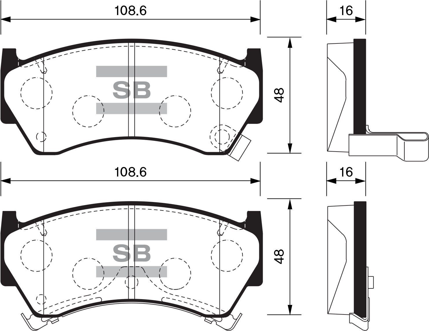 Колодки тормозные передние Sangsin SP1122